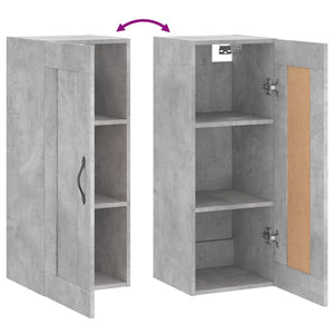 Mobile a Parete Grigio Cemento 34,5x34x90 cm Legno Multistrato 830496