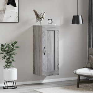 Mobile a Parete Grigio Sonoma 34,5x34x90 cm Legno Multistrato 830498