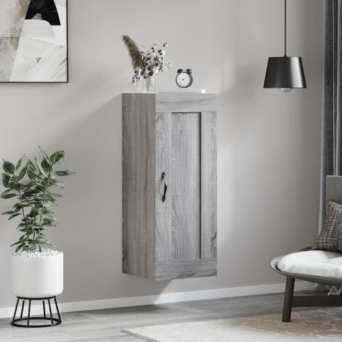 Mobile a Parete Grigio Sonoma 34,5x34x90 cm Legno Multistrato 830498