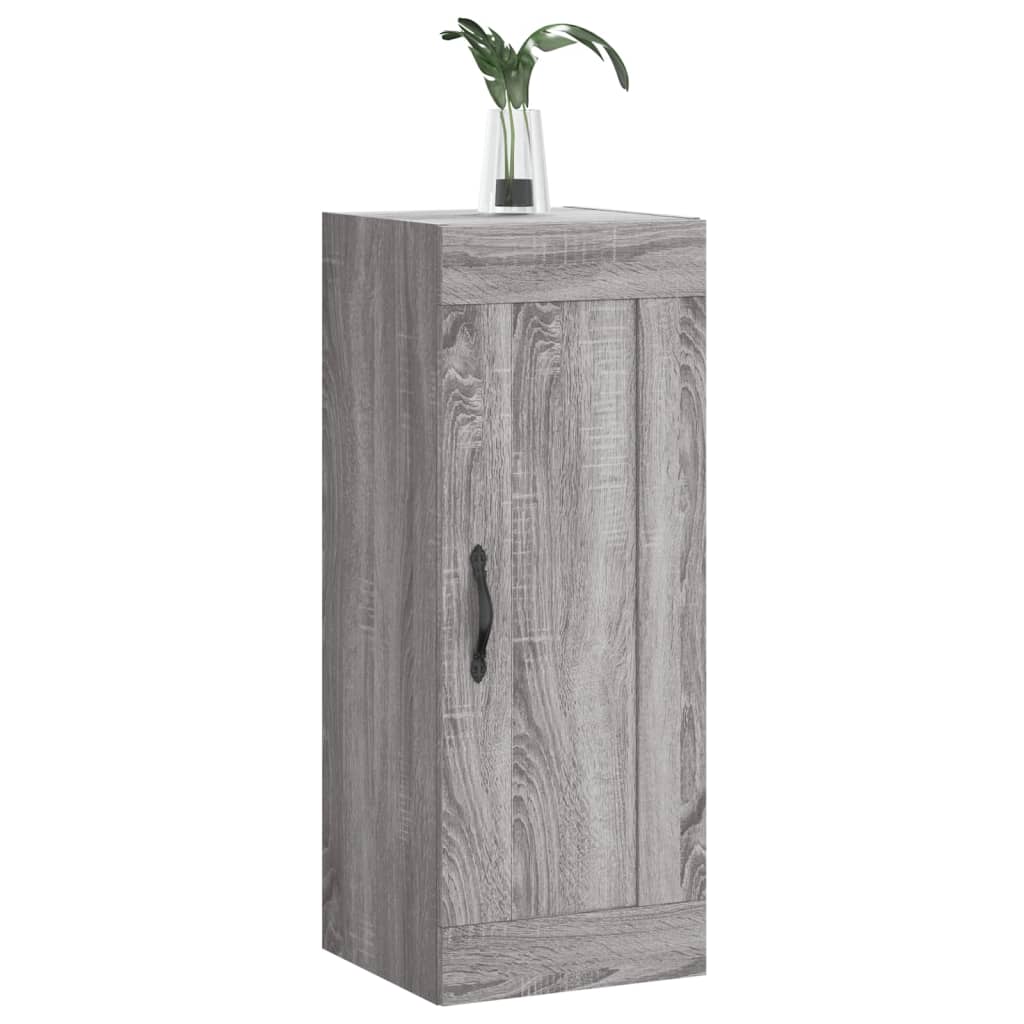 Mobile a Parete Grigio Sonoma 34,5x34x90 cm Legno Multistrato 830498