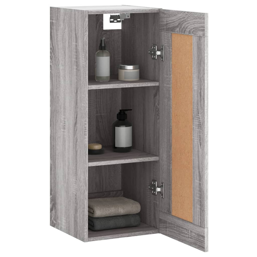 Mobile a Parete Grigio Sonoma 34,5x34x90 cm Legno Multistrato 830498