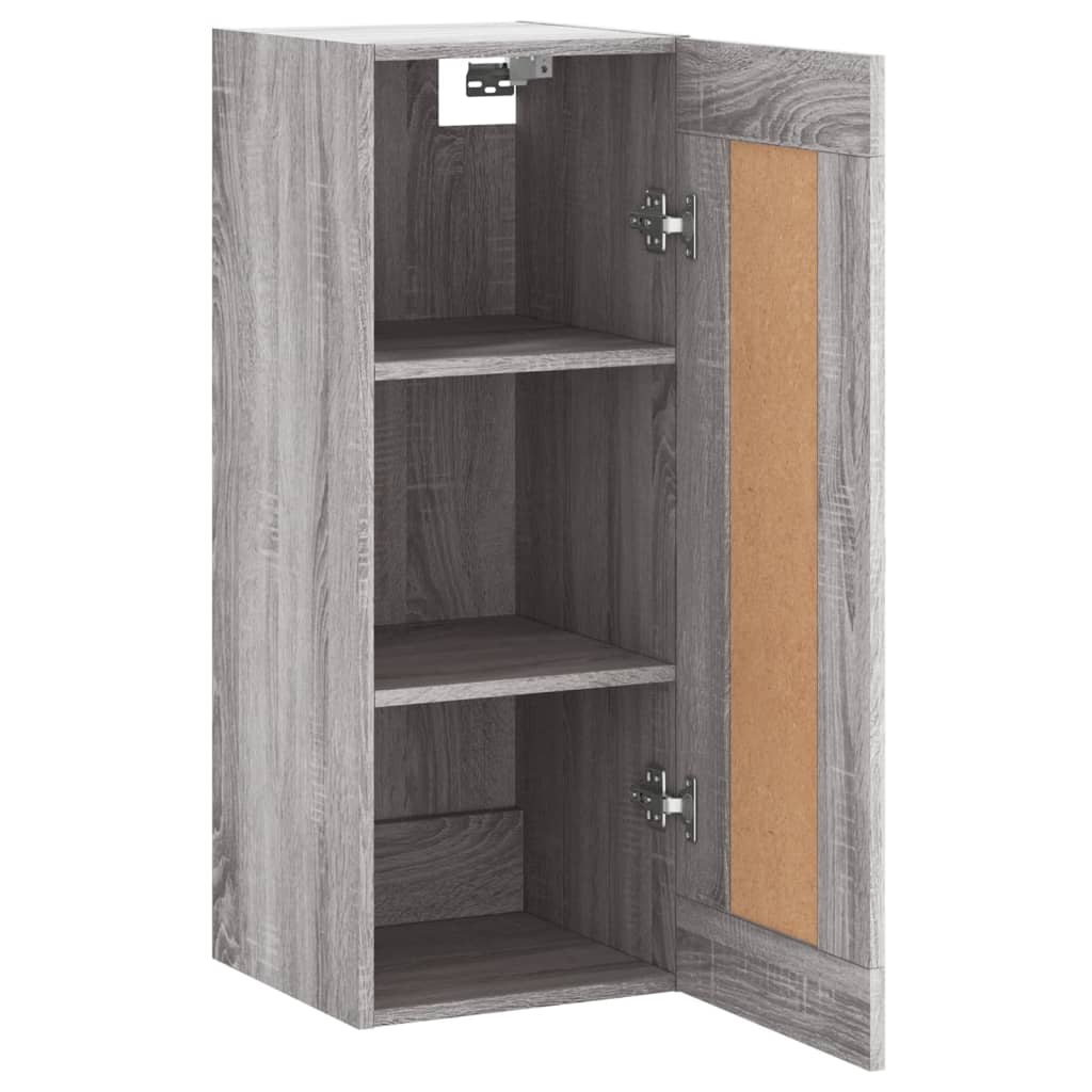 Mobile a Parete Grigio Sonoma 34,5x34x90 cm Legno Multistrato 830498