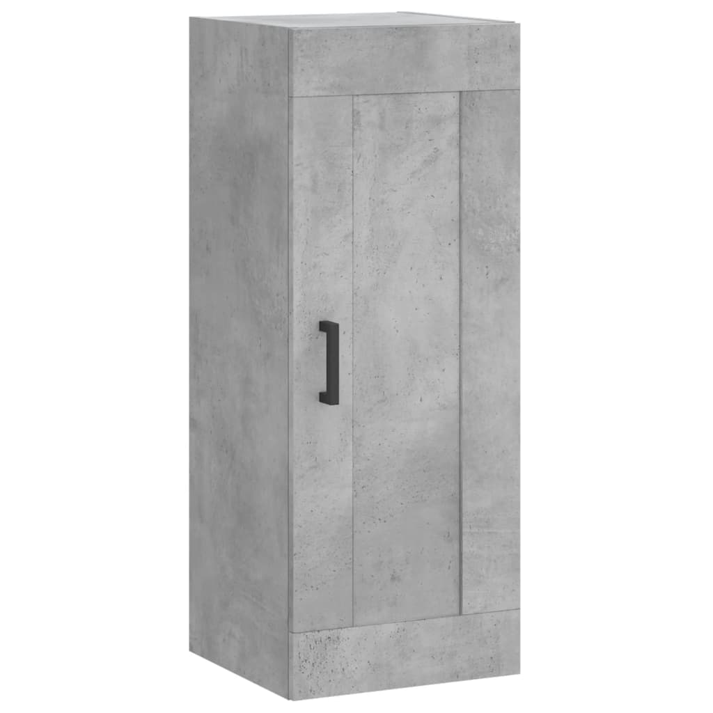 Mobile a Parete Grigio Cemento 34,5x34x90 cm Legno Multistrato 830504