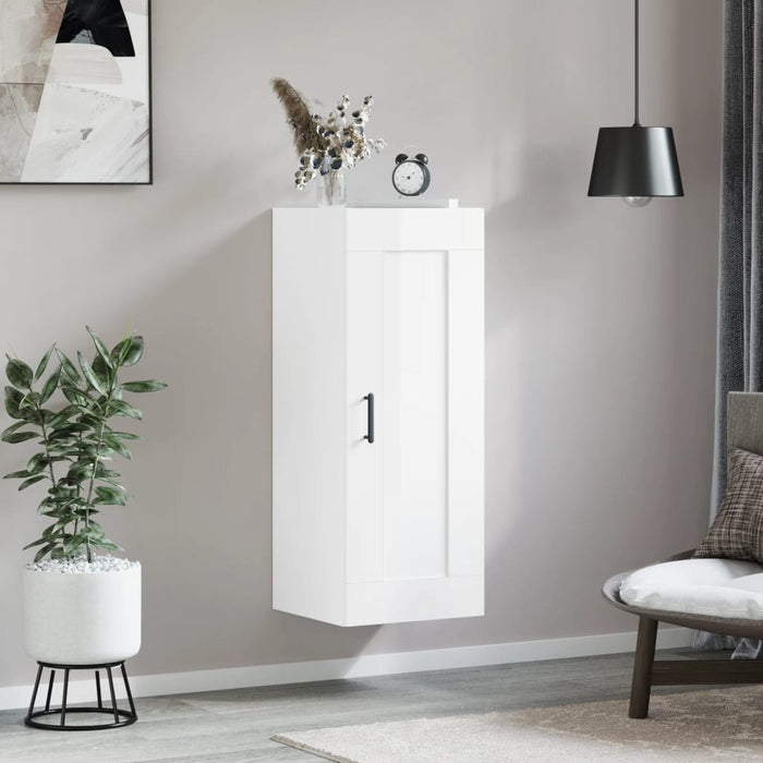 Mobile Parete Bianco Lucido 34,5x34x90 cm in Legno Multistratocod mxl 128025