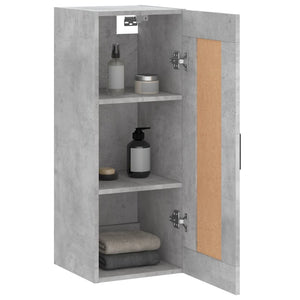 Mobile a Parete Grigio Cemento 34,5x34x90 cm Legno Multistrato 830512