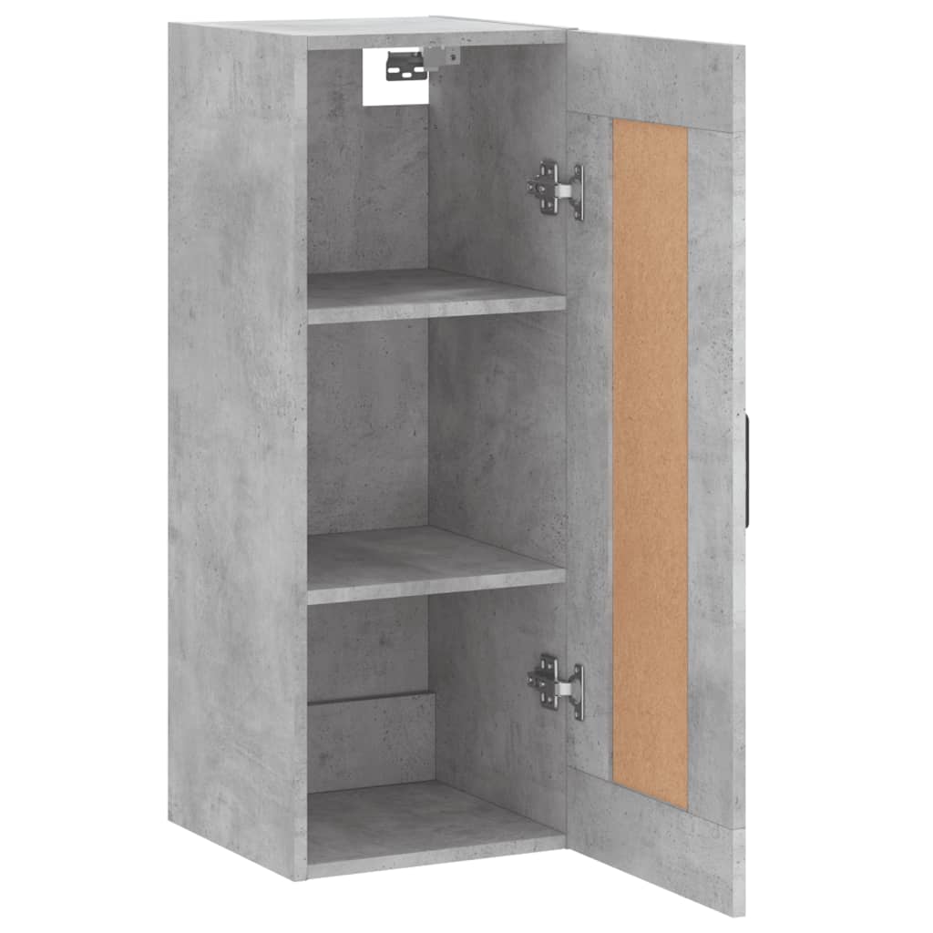 Mobile a Parete Grigio Cemento 34,5x34x90 cm Legno Multistrato 830512