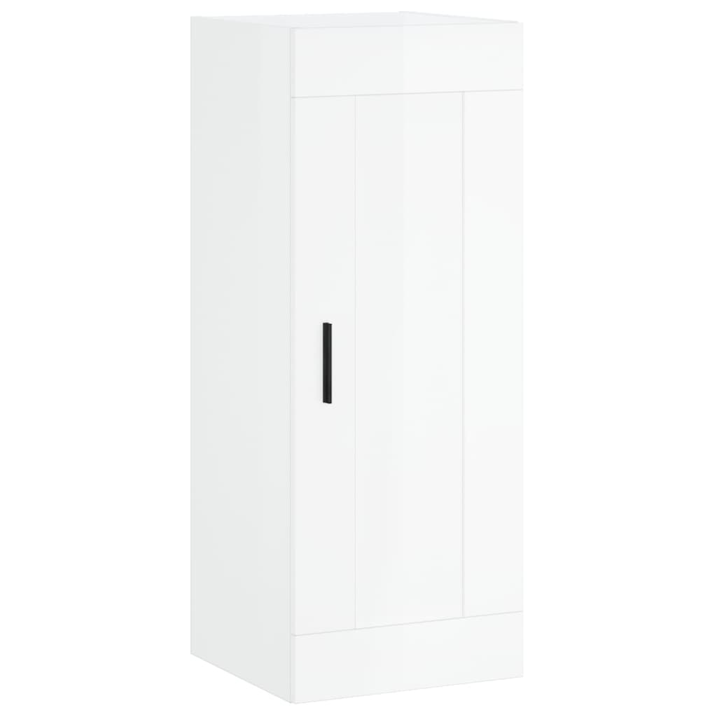 Mobile Parete Bianco Lucido 34,5x34x90 cm in Legno Multistrato 830518