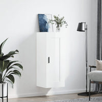 Mobile Parete Bianco Lucido 34,5x34x90 cm in Legno Multistrato 830518