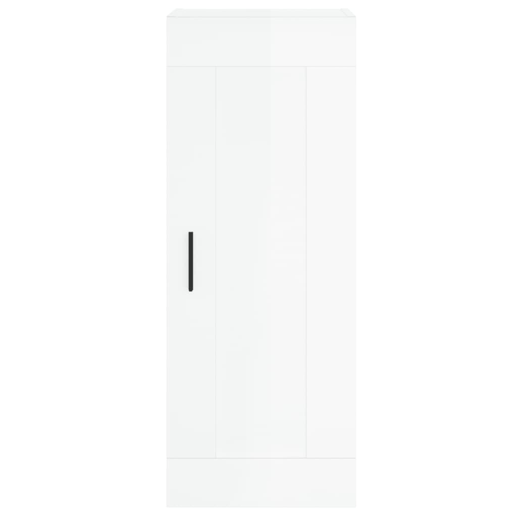 Mobile Parete Bianco Lucido 34,5x34x90 cm in Legno Multistrato 830518