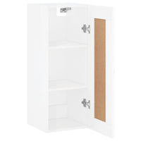 Mobile Parete Bianco Lucido 34,5x34x90 cm in Legno Multistrato 830518