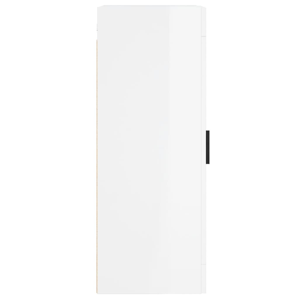 Mobile Parete Bianco Lucido 34,5x34x90 cm in Legno Multistrato 830518