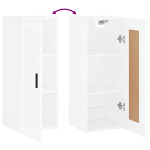 Mobile Parete Bianco Lucido 34,5x34x90 cm in Legno Multistrato 830518