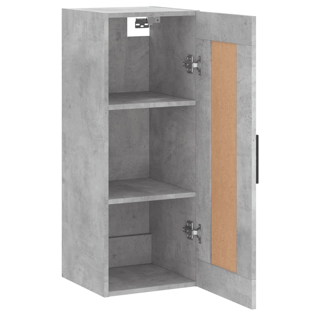 Mobile a Parete Grigio Cemento 34,5x34x90 cm Legno Multistrato 830528