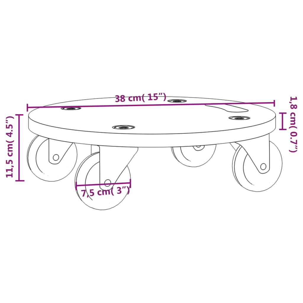 Pedane 2 pz Rotonde Ø38x11,5 cm 154892