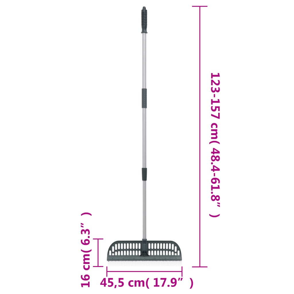 Rastrello per Foglie 2 in 1 Verde Scuro 157 cm in PP 364826