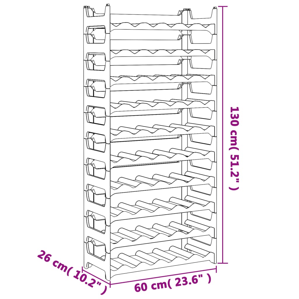 Portabottiglie per 60 Bottiglie in PP Impilabile 3189183