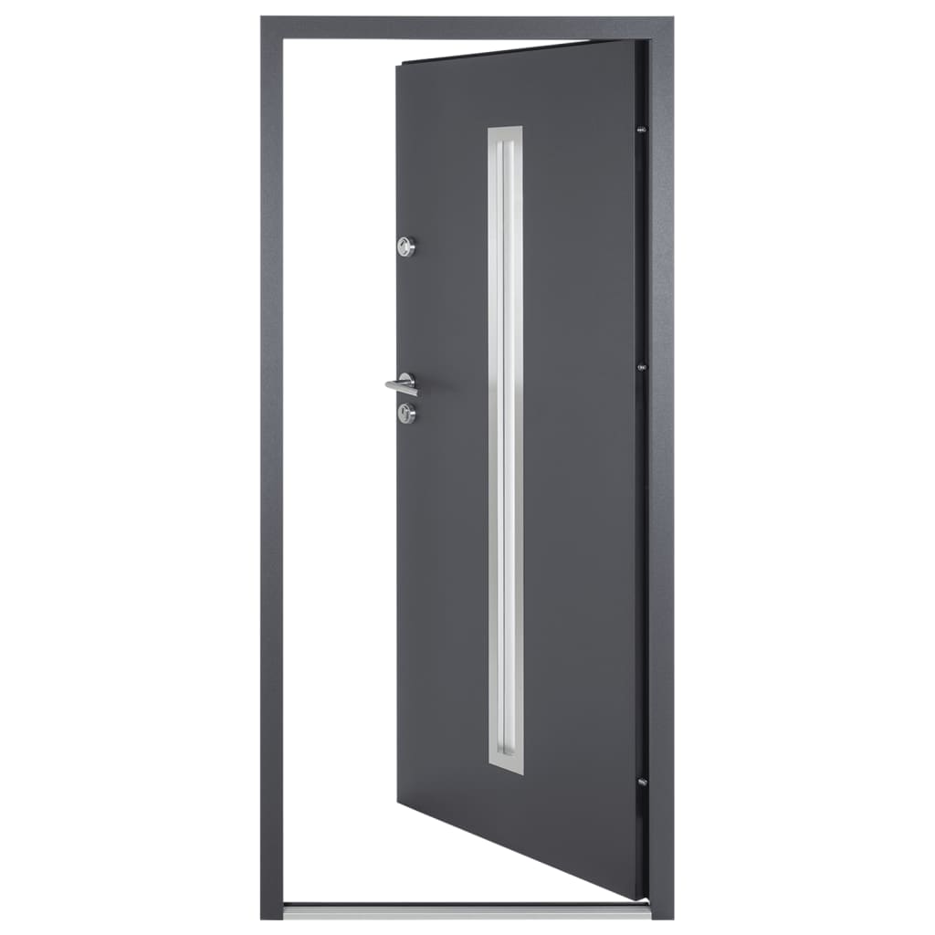 Porta Ingresso Antracite 100x200 cm in Alluminio 3190526