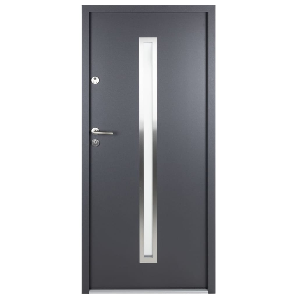 Porta Ingresso Antracite 100x200 cm in Alluminio 3190526