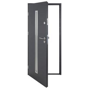 Porta Ingresso Antracite 100x200 cm in Alluminio 3190526