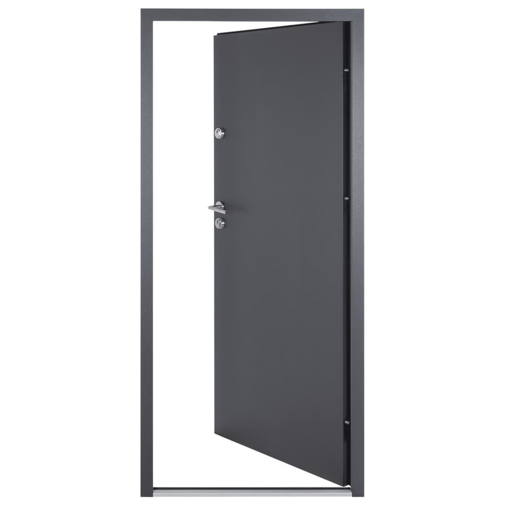 Porta Ingresso Antracite 90x200 cm in Alluminio 3190536