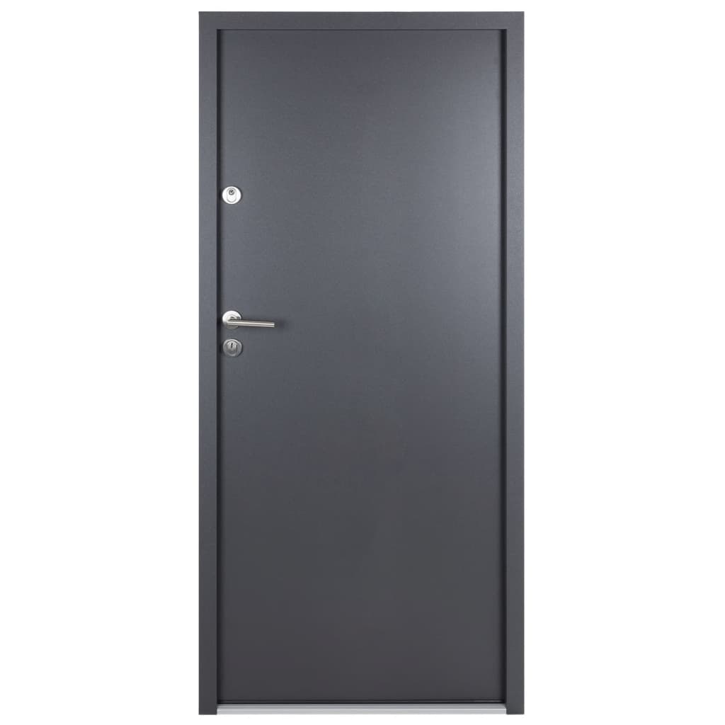 Porta Ingresso Antracite 90x200 cm in Alluminio 3190536