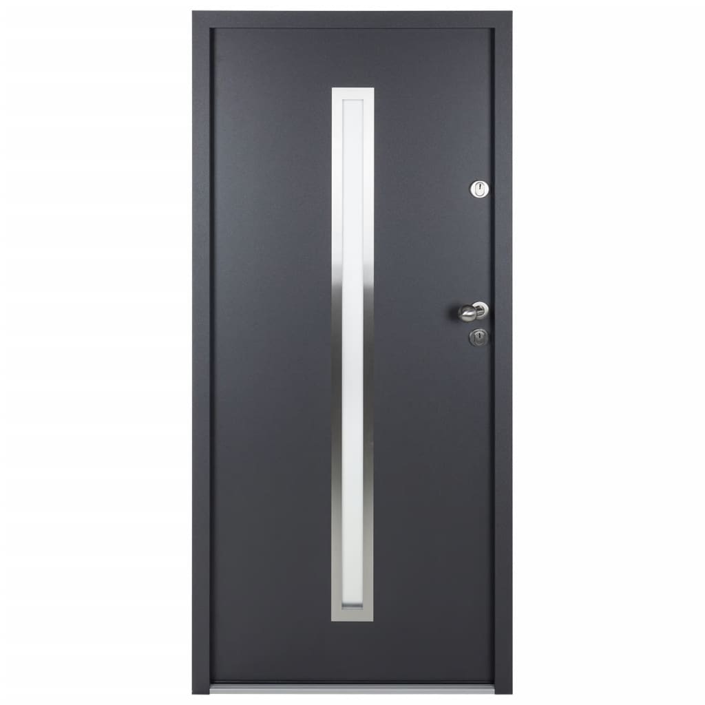 Porta Ingresso Antracite 90x200 cm in Alluminio 3190549