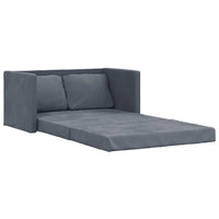 Divano Letto da Terra 2 in 1 Grigio Scuro 122x204x55 cm Velluto 353958