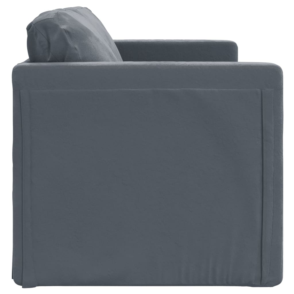 Divano Letto da Terra 2 in 1 Grigio Scuro 122x204x55 cm Velluto 353958