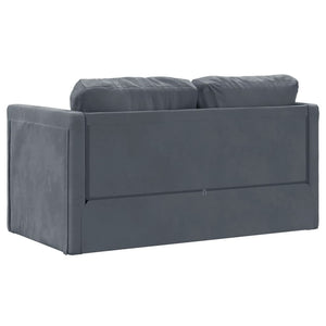 Divano Letto da Terra 2 in 1 Grigio Scuro 122x204x55 cm Velluto 353958