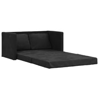 Divano Letto da Terra 2 in 1 Nero 122x204x55 cm Velluto 353959