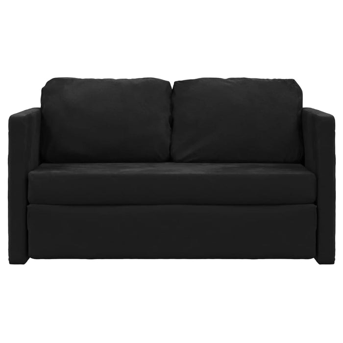 Divano Letto da Terra 2 in 1 Nero 122x204x55 cm Velluto 353959