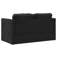 Divano Letto da Terra 2 in 1 Nero 122x204x55 cm Velluto 353959