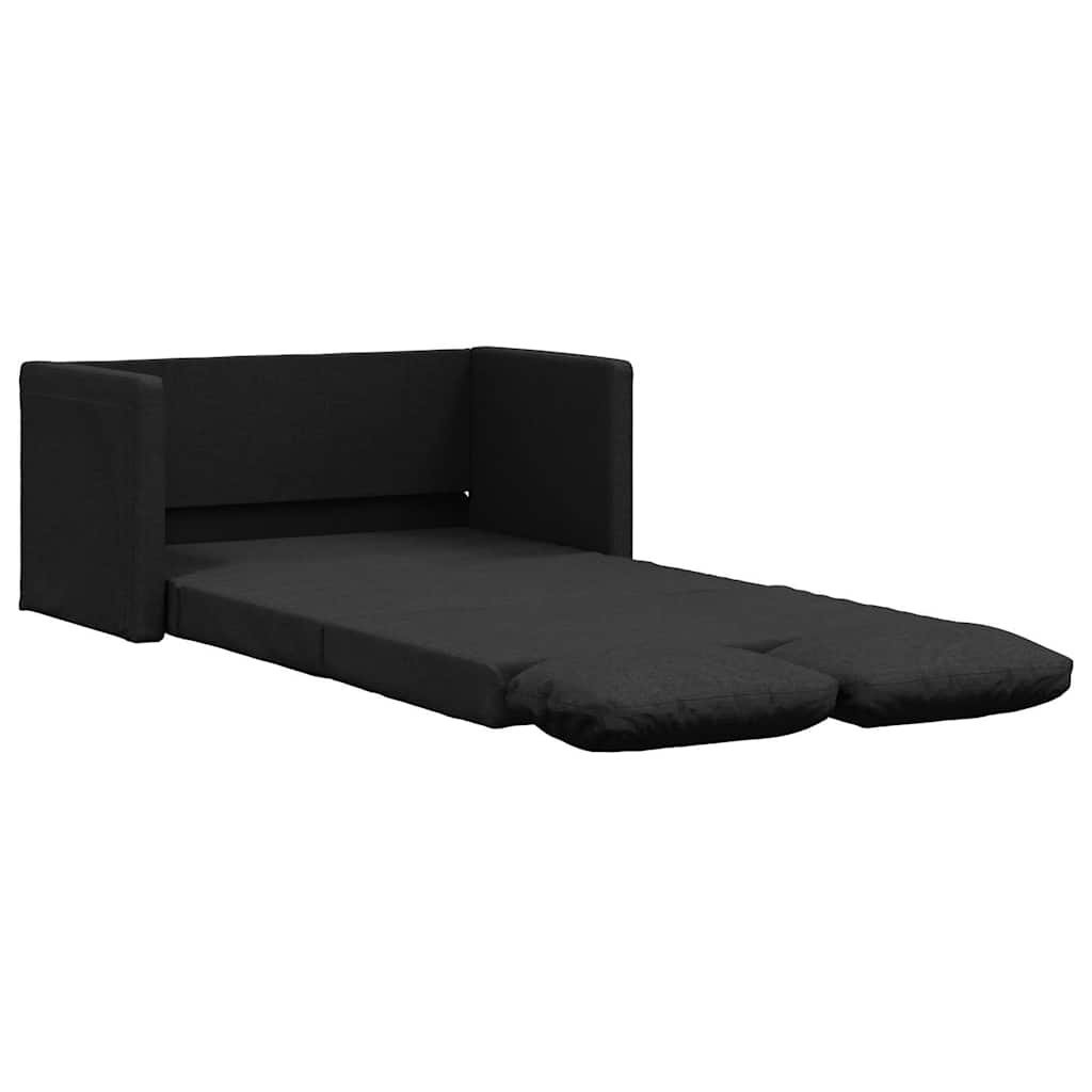 Divano Letto da Terra 2 in 1 Nero 112x174x55 cm Tessuto 353966