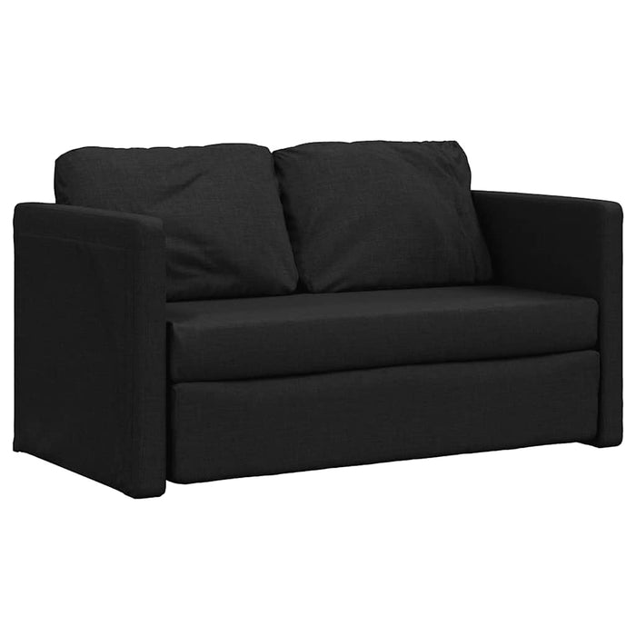 Divano Letto da Terra 2 in 1 Nero 112x174x55 cm Tessuto 353966