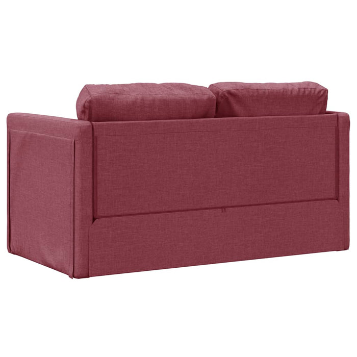 Divano Letto da Terra 2 in 1 Rosso Vino 112x174x55cm Tessuto 353967