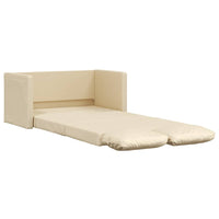 Divano Letto da Terra 2 in 1 Crema 112x174x55 cm Tessuto 353970