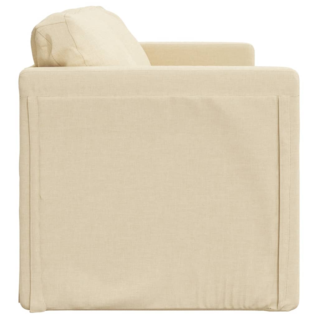 Divano Letto da Terra 2 in 1 Crema 112x174x55 cm Tessuto 353970