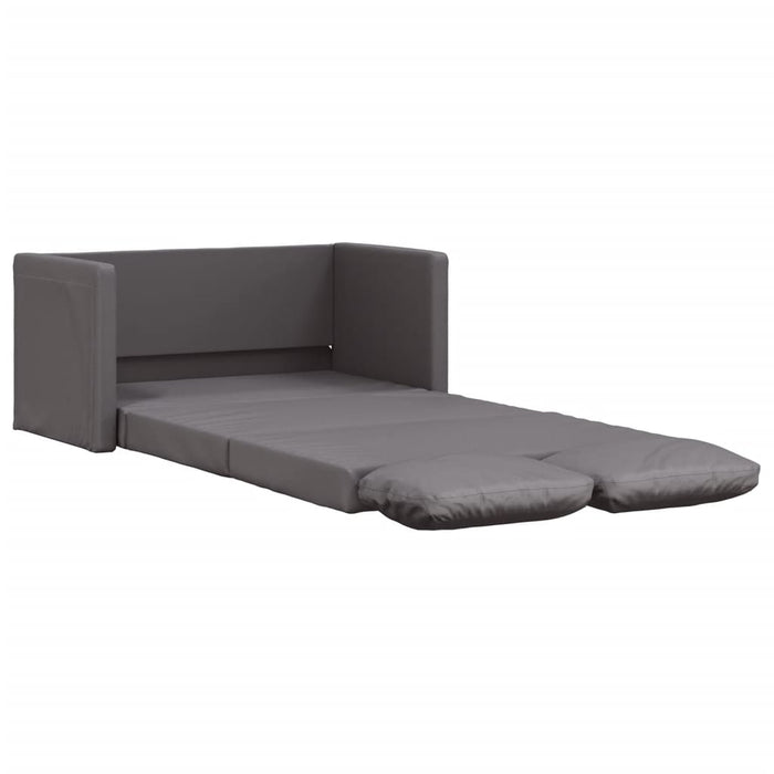 Divano Letto da Terra 2 in 1 Grigio 112x174x55 cm Similpelle 353975