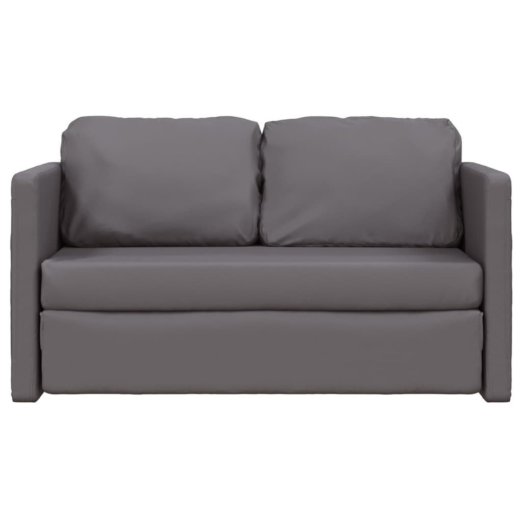 Divano Letto da Terra 2 in 1 Grigio 112x174x55 cm Similpelle 353975