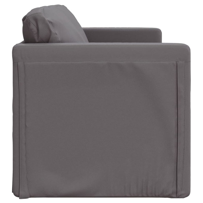 Divano Letto da Terra 2 in 1 Grigio 112x174x55 cm Similpelle 353975