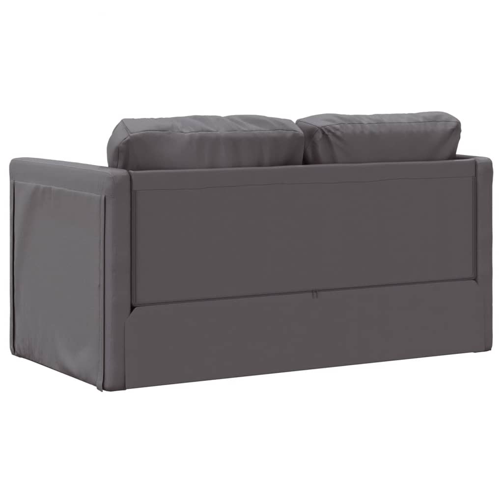 Divano Letto da Terra 2 in 1 Grigio 112x174x55 cm Similpelle 353975