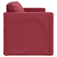 Divano Letto da Terra 2 in 1 Rosso Vino 112x174x55cm Similpelle 353977