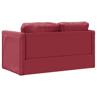 Divano Letto da Terra 2 in 1 Rosso Vino 112x174x55cm Similpelle 353977