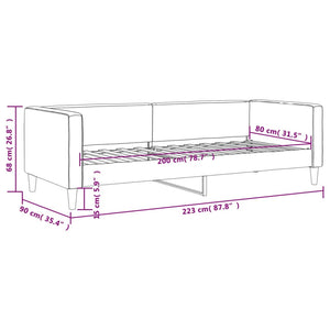 Letto da Giorno Grigio Scuro 80x200 cm in Tessuto 353979