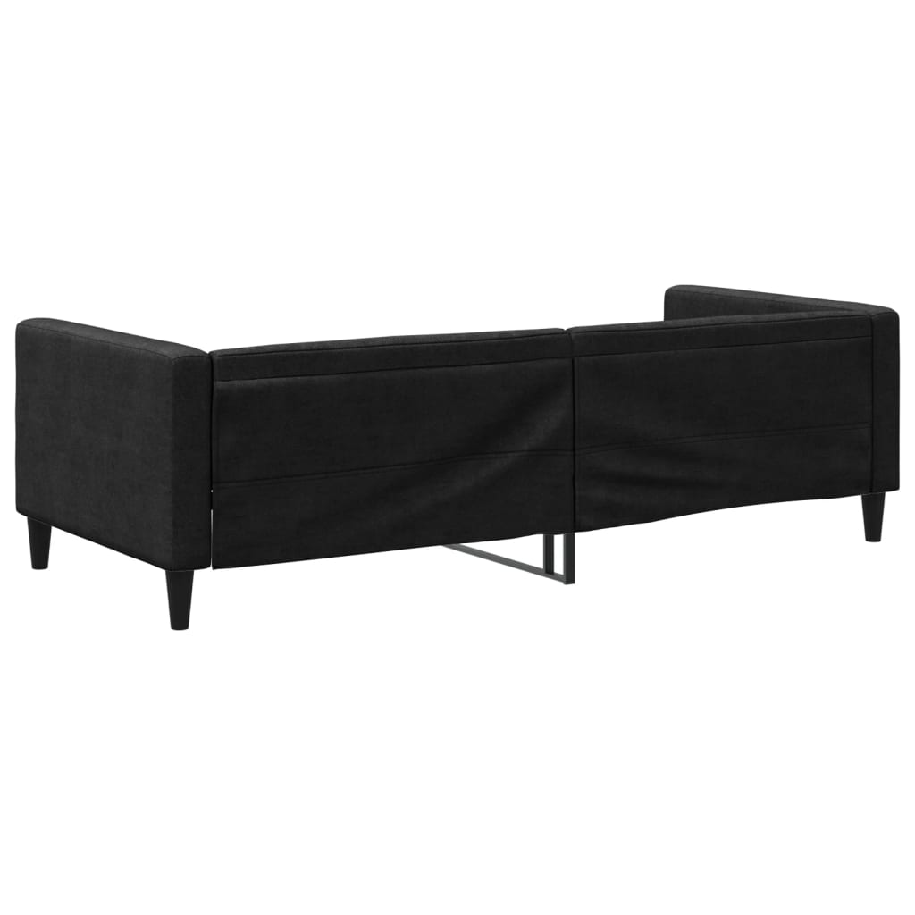 Letto da Giorno Nero 90x200 cm in Tessuto 353985