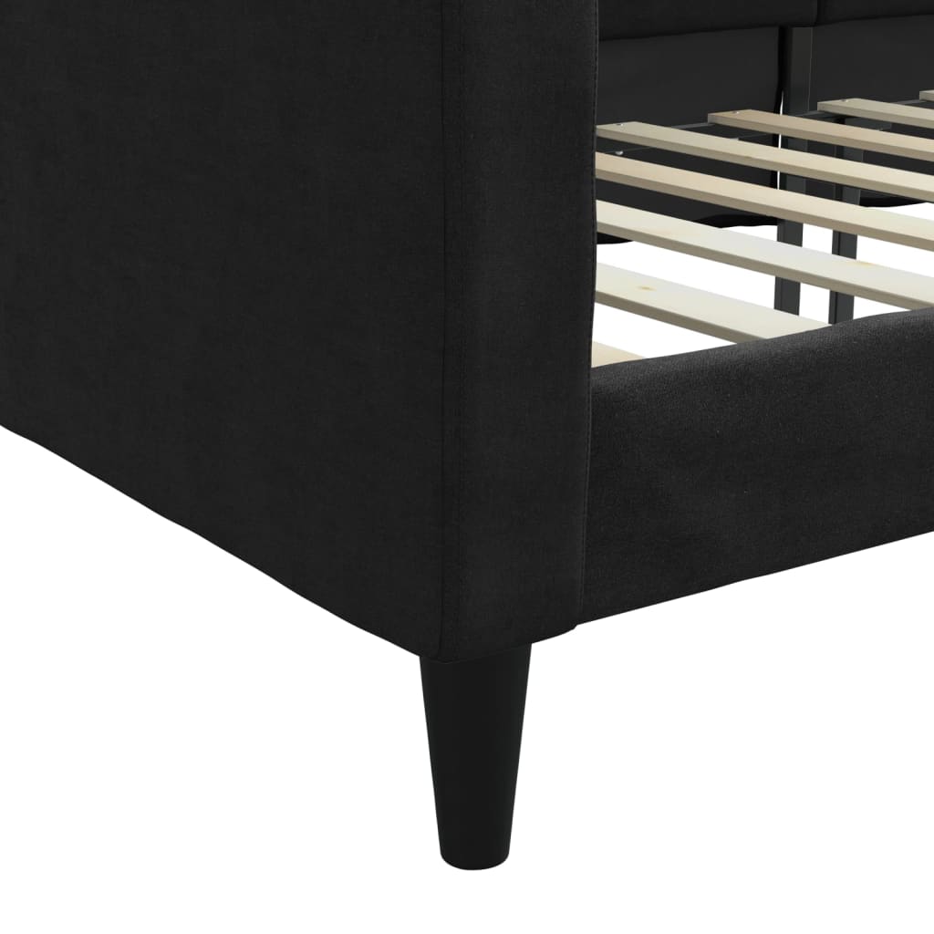 Letto da Giorno Nero 90x200 cm in Tessuto 353985