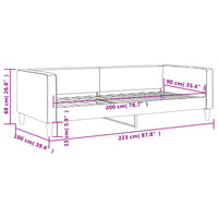 Letto da Giorno Tortora 90x200 cm in Tessuto 353986