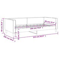 Letto da Giorno Grigio Chiaro 90x190 cm in Tessuto 353993