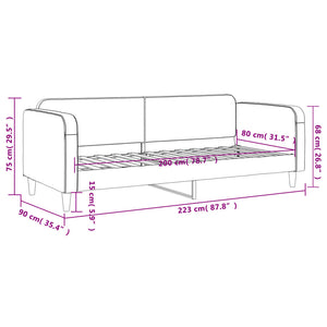 Letto da Giorno Grigio Scuro 80x200 cm in Tessuto 354029