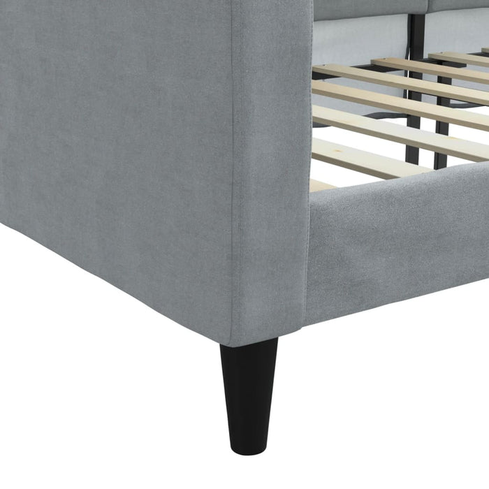 Letto da Giorno Grigio Chiaro 90x200 cm in Tessuto 354033